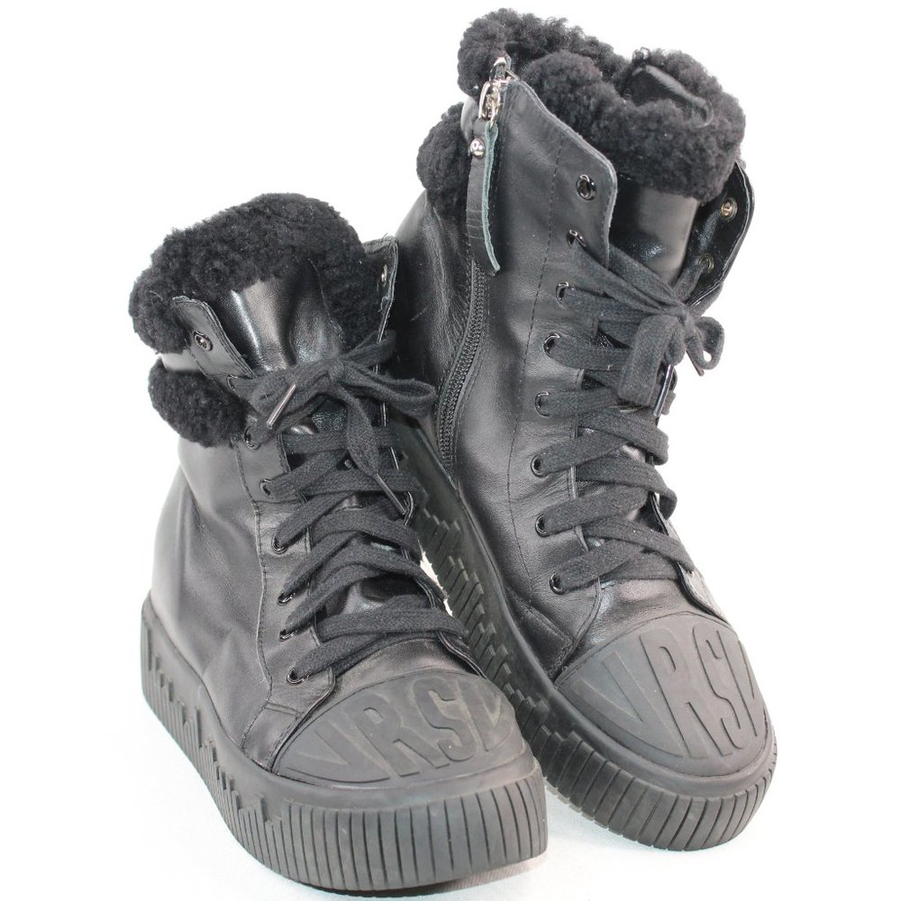 European VRSV Rubber Platform Mid Calf Vegan Boots - Picture 2 of 9